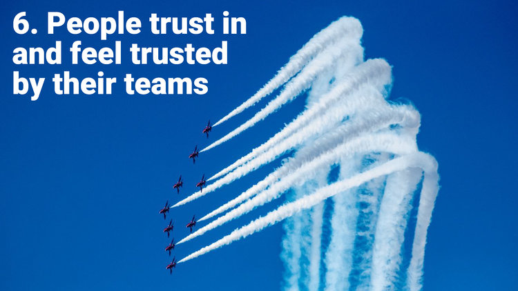 People trust in and feel trusted by their teams