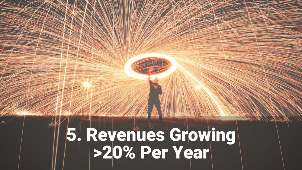 Revenues Growing >20% Per Year 