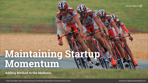 “Maintaining Startup Momentum – Adding Method to the Madness”